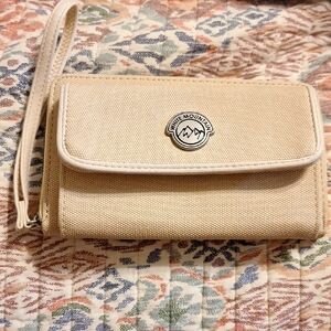 White Mountain Tan Wristlet Clutch
